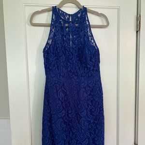 JCrew Blue Lace Razor Back Dress